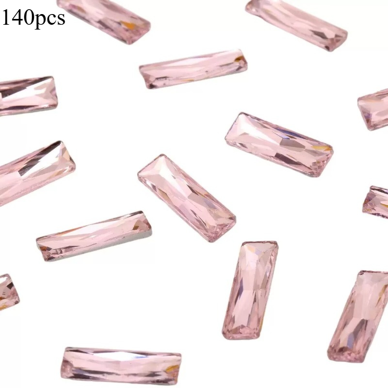 140pcs Rectangular Mixed Bag with Pointed Back Stickers